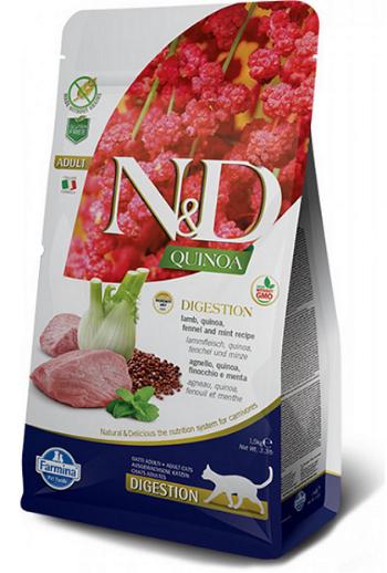 Farmina N&D cat QUINOA (GF) adult, digestion, lamb granule pre mačky 1,5kg