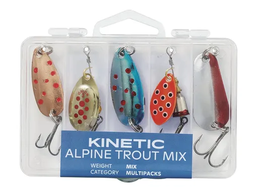 Kinetic set blyskáčov alpine trout mix 5 ks
