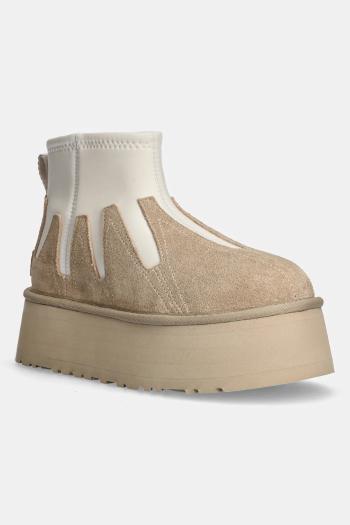 Snehule UGG Classic Mini Dipper Sunwave béžová farba, 1167591-MDSD