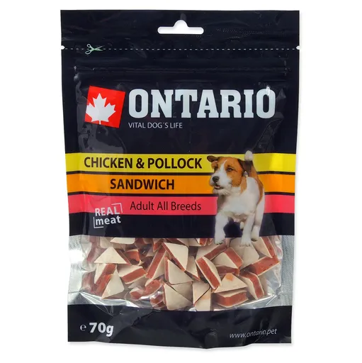 ONTARIO Pochúťka kuraci sendvič s treskou 70 g
