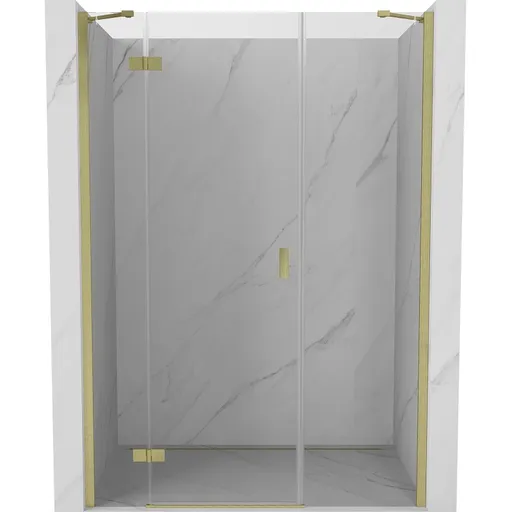 MEXEN/S - Mist-H sprchové dvere krídlové ľavé 155, transparent, zlatá kartáčovaná 8A5-155-001-55-00-L