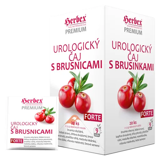 HERBEX Urologický čaj s brusnicami forte 20 sáčkov