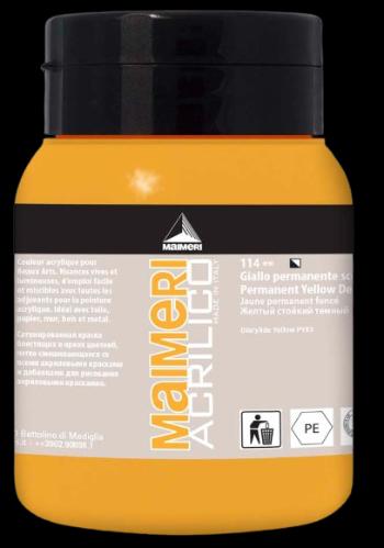 MAIMERI ACRILICO - Akrylové farby 114 - permanent yellow deep, 0,5 L