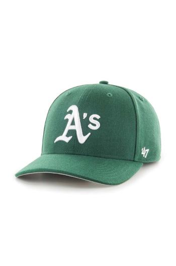 Šiltovka 47 brand MLB Oakland Athletics zelená farba, s nášivkou, B-CLZOE18WBP-DGB