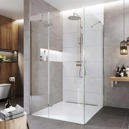 Mereo Sprchovací kút, Novea, obdĺžnik, pántový, 90x80 cm, chróm ALU, sklo Číre, dvere ľavé a pevný diel CK10214ZL