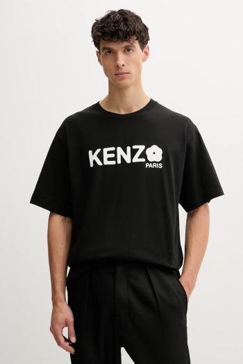 Bavlnené tričko Kenzo Boke Flower 2.0 pánske, čierna farba, s potlačou, FF55TS4914SG.99J