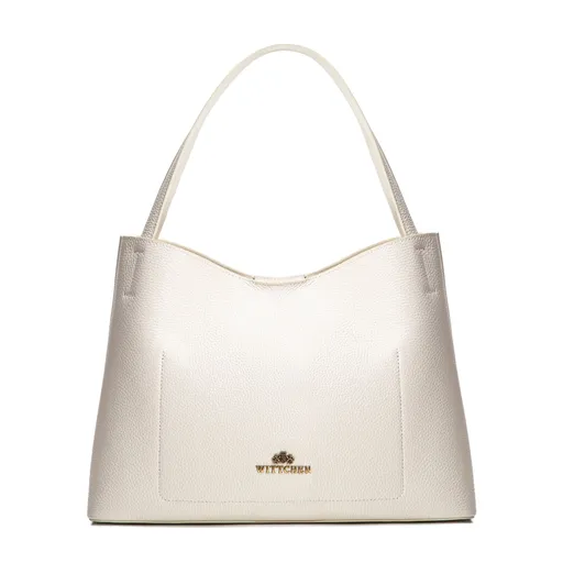 Dámsky kabelka s vyberateľnou taštičkou krémový 100-4E-220-0