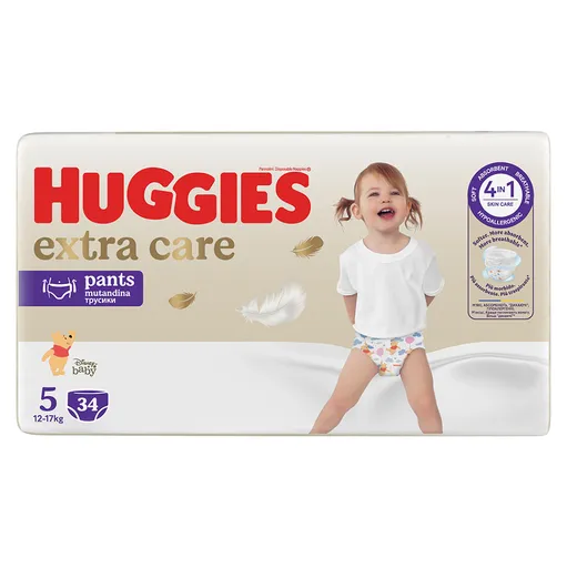 HUGGIES Detské plienky Extra Care Pants 5 veľkosť 12-17 kg 34 kusov