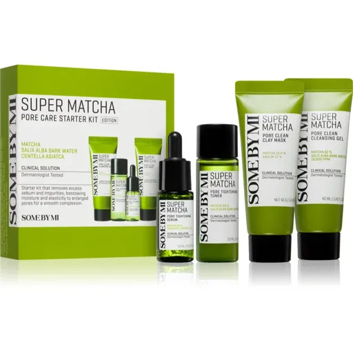 Some By Mi Super Matcha Pore Care Starter Kit darčeková sada pre stiahnutie pórov a matný vzhľad pleti