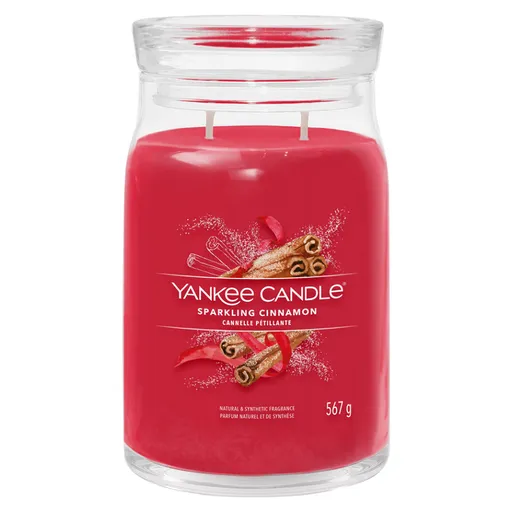 YANKEE CANDLE Signature Vonná sviečka veľká 2 knôty Sparkling Cinnamon 567 g