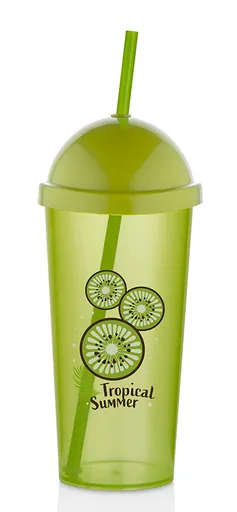 MAKRO - Pohár 700ml so slamkou Kivi