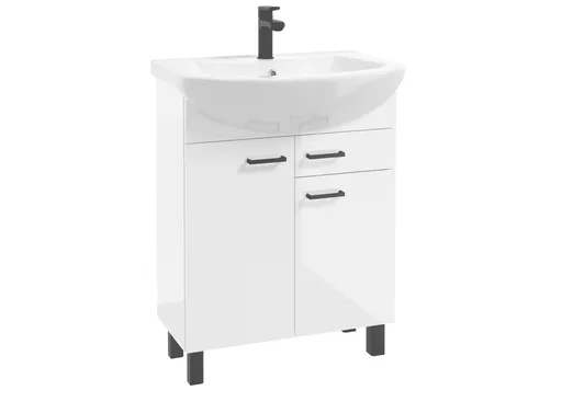 ArtDef Kúpeľňová skrinka NOVELTY White D65 2D1S s umývadlom Tomaso 65 | 65 cm