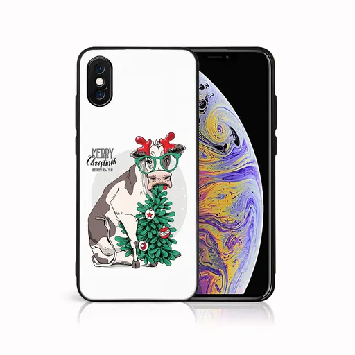 MY ART Kryt s vianočným dizajnom Apple iPhone X / XS MERRY CHRISTMAS (074)