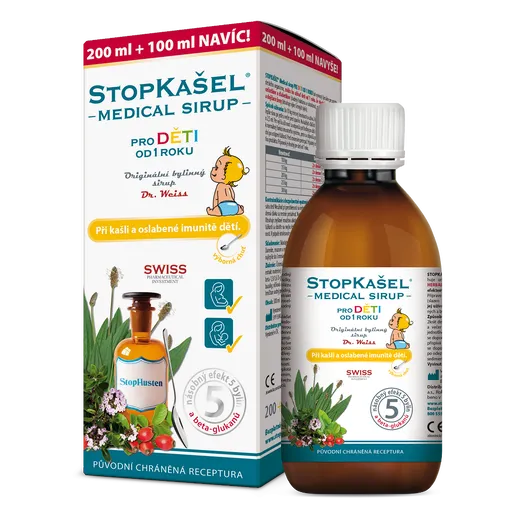 DR. WEISS Stopkašeľ sirup pre deti od 1 roku 200 + 100 ml navyše