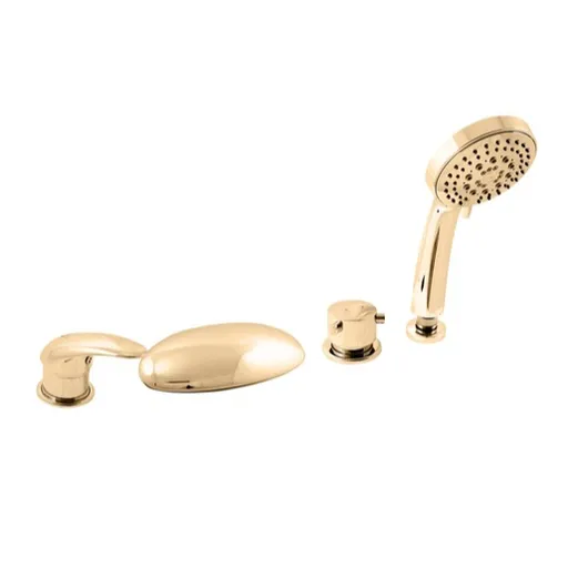 Vaňová batéria RAV Slezák so sprchovacím setom v zlatom prevedení D470.5PZ