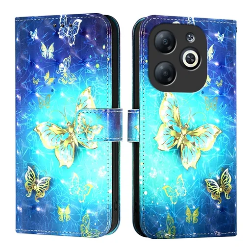 ART Peňaženkový kryt pre Infinix Smart 8 GOLDEN BUTTERFLY