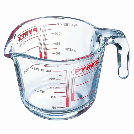 Pyrex Sklenená odmerka 0,25 l, 9 x 8 cm, 250 ml