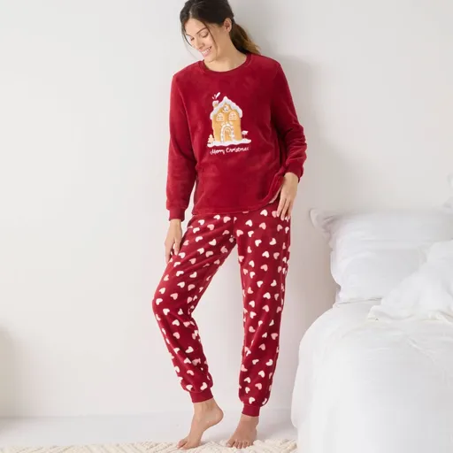 Fleecové pyžamo s motívom domčeka