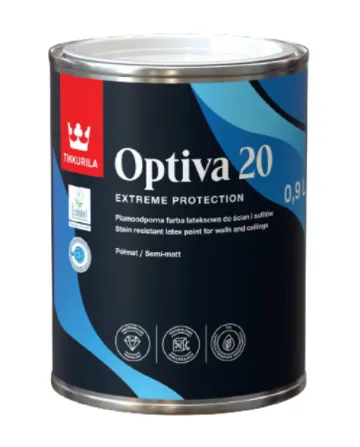 Tikkurila OPTIVA 20 SEMI MATT - Polomatná umývateľná farba TVT F487 - feather 0,9 l