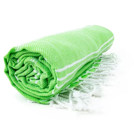 The One Towelling Plážová osuška Hamam Sultan - Limetkovo zelená / biela | 100 x 180 cm