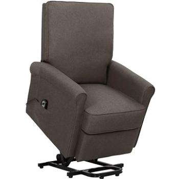 Zdvíhacie polohovacie kreslo hnedé textil, 329723