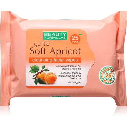 Beauty Formulas Apricot vlhčené čistiace obrúsky 25 ks