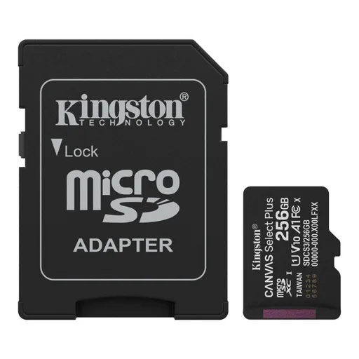 Kingston MicroSDXC 256GB karta Canvas Select Plus, U1, V10, A1, SD Adaptér