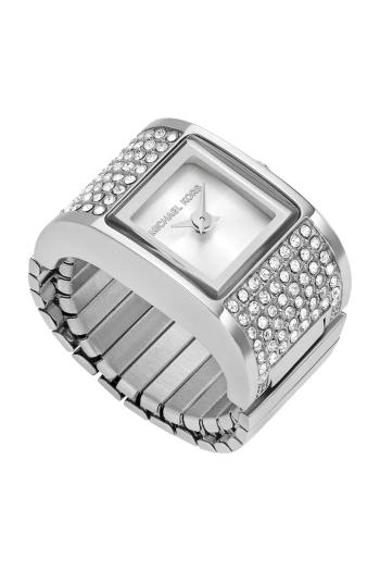Prsteň s hodinkami Michael Kors DARRINGTON - RING WATCH dámsky, strieborná farba, MK4884