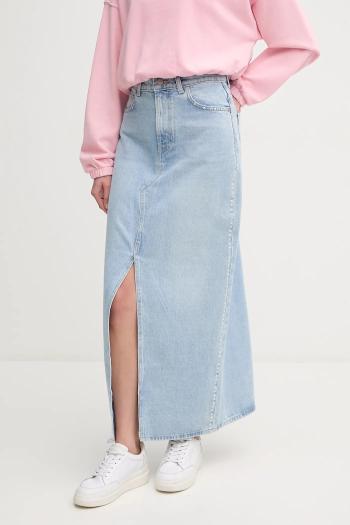 Bavlnená rifľová sukňa MAXI SKIRT HW STUD maxi, rovný strih, PL901211R