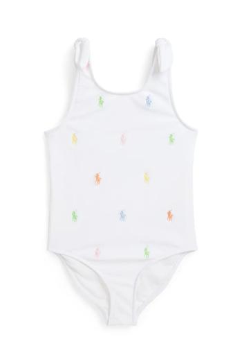 Jednodielne detské plavky Polo Ralph Lauren biela farba, 312964789002
