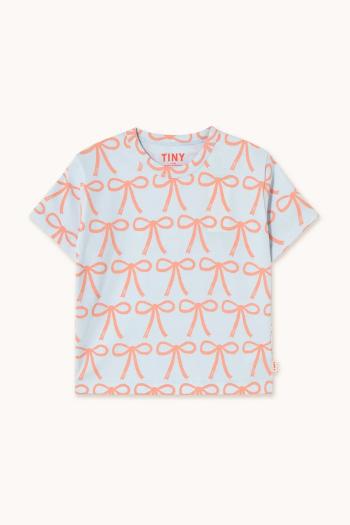 Detské bavlnené tričko Tinycottons BOWS TEE pastel blue SS25-026