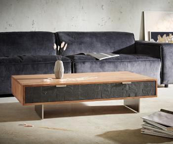 Konferenčný stolík Teele 115x60 cm prírodná akácia a bridlica 4