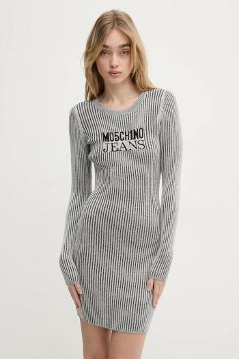 Šaty Moschino Jeans šedá farba, mini, priliehavá, 0490 3205