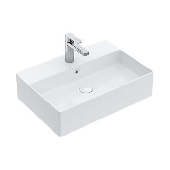 VILLEROY & BOCH - Memento 2.0 Umývadlo na dosku, 50x42 cm, s prepadom, otvor na batériu, CeramicPlus, alpská biela 4A0750R1