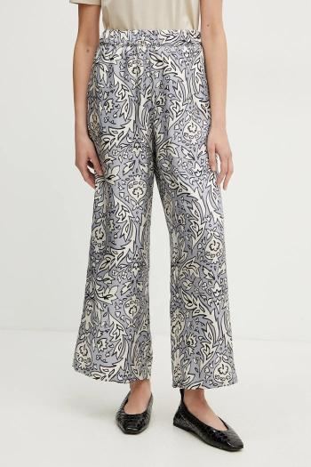 Hodvábne nohavice Weekend Max Mara dámske, široké, vysoký pás, 2515131091600