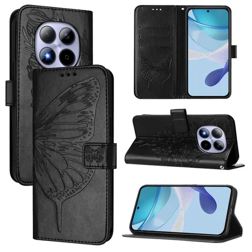 ART BUTTERFLY Peňaženkový obal pre Xiaomi Redmi Note 15 Pro 5G čierny