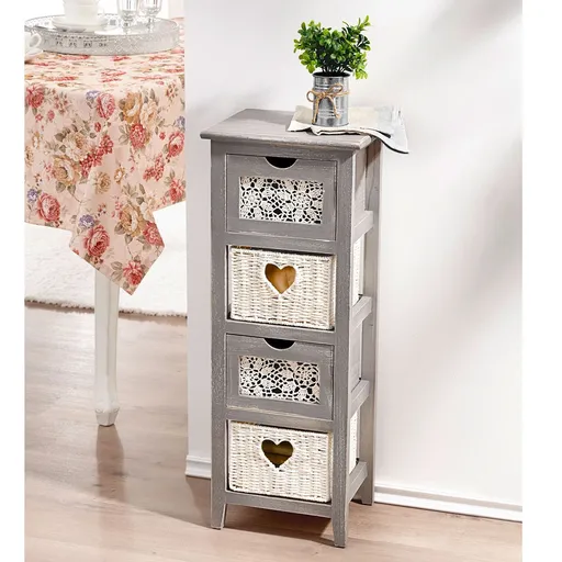 Die moderne Hausfrau Šedá komoda Romantik