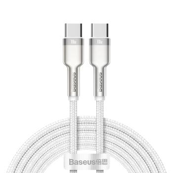 BASEUS CAFULE METAL 100W Kábel USB-C / USB-C 1 meter biely