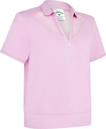 Callaway Waist Length Mesh Detail Short Sleeve Womens Orchid XS Polo košeľa