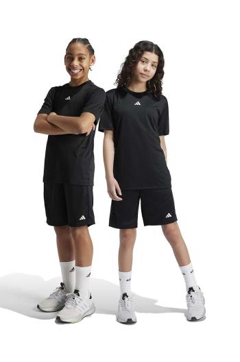 Detské krátke nohavice adidas J TR-ES SH čierna farba, jednofarebné, nastaviteľný pás IV9578