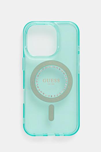 Puzdro na mobil Guess iPhone 16 Pro 6.3 zelená farba, GUHMP16LPFTDTEN