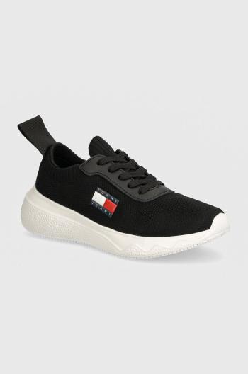 Tenisky Tommy Jeans TJW KNIT RUNNER čierna farba, EN0EN02564