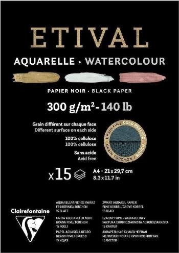 Clairefontaine Etival Black Double-Grain Glued Pad On 1 Side Skicár A4 300 g