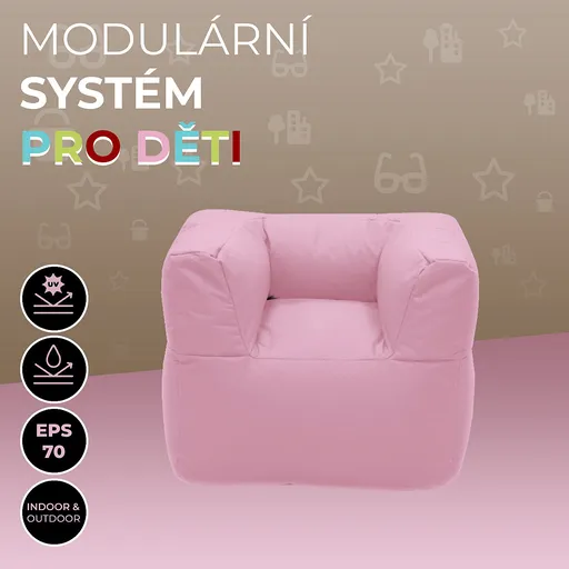 DEOKORK Záhradné detské textilné kreslo MODULTEX KIDS (ružová)