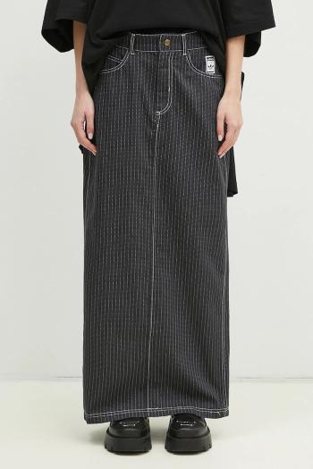 Bavlnená sukňa adidas Originals Aop Maxi Skirt šedá farba, maxi, rovný strih, JJ3142
