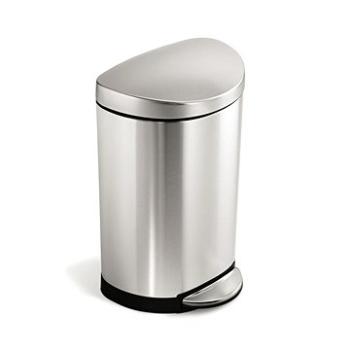 Pedálový odpadkový kôš Simplehuman – 10 l, pologuľatý, matná nehrdzavejúca oceľ, FPP (CW1833)