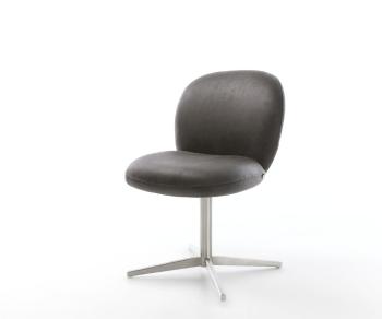 Jedálenská stolička Nube-Flex z mikrovlákna antracitová vintage podnož