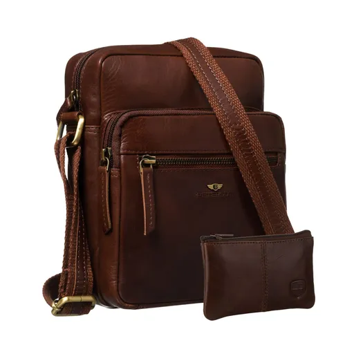 Hnedá pánska kožená crossbody taška – mestský štýl s bezpečným úložným priestorom