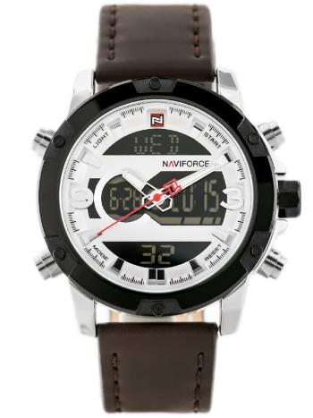 NAVIFORCE PÁNSKE HODINKY - NF9097 (zn043a) - hnedá/strieborná