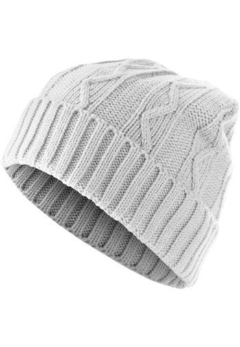 Urban Classics Beanie Cable Flap white - UNI